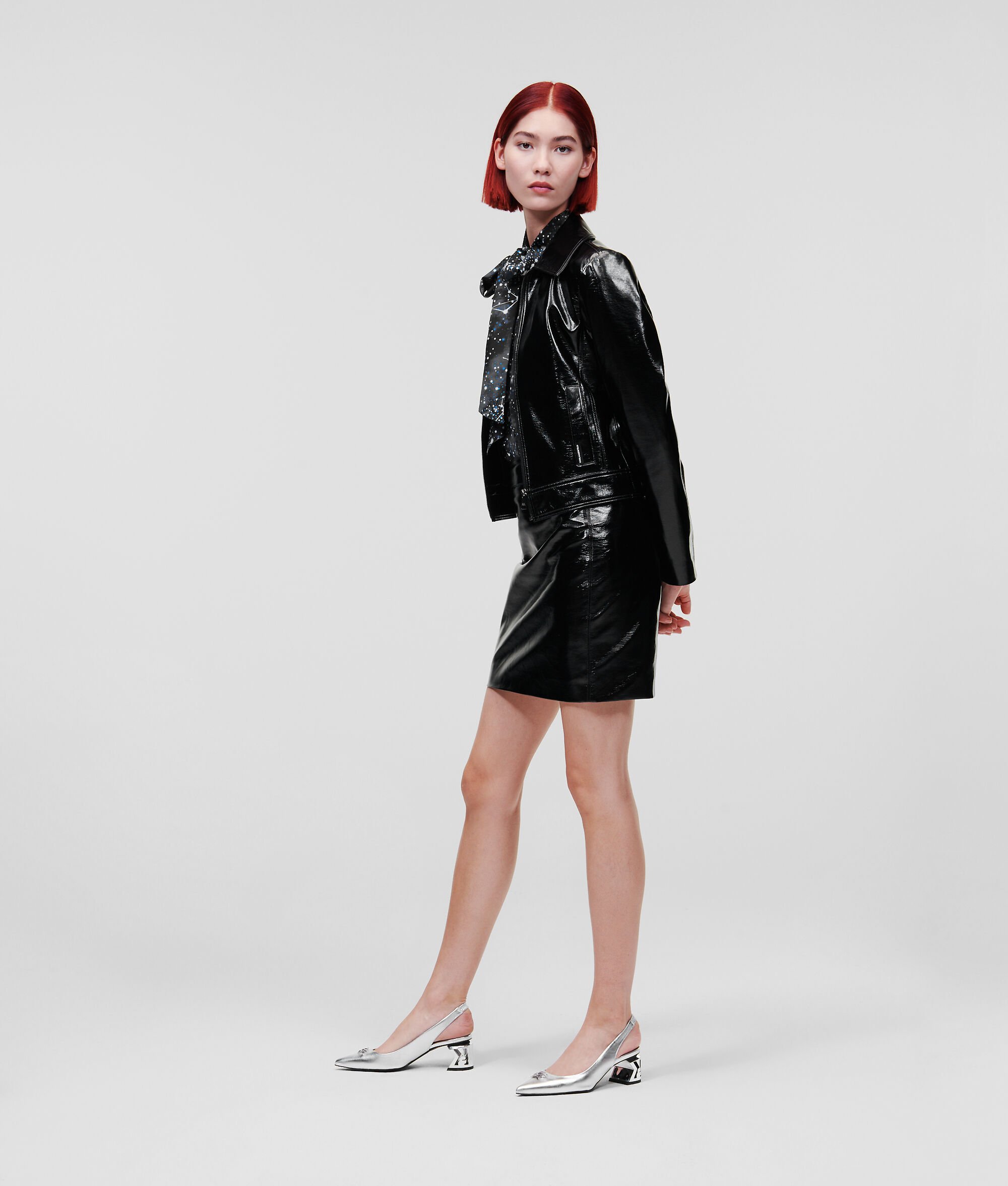 (image for) Smooth FAUX PATENT LEATHER JACKET